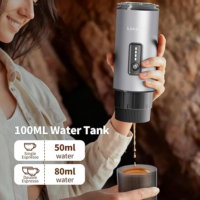 Leozora Portable Espresso Maker, 20Bar Professional Pressure, Stainless Steel