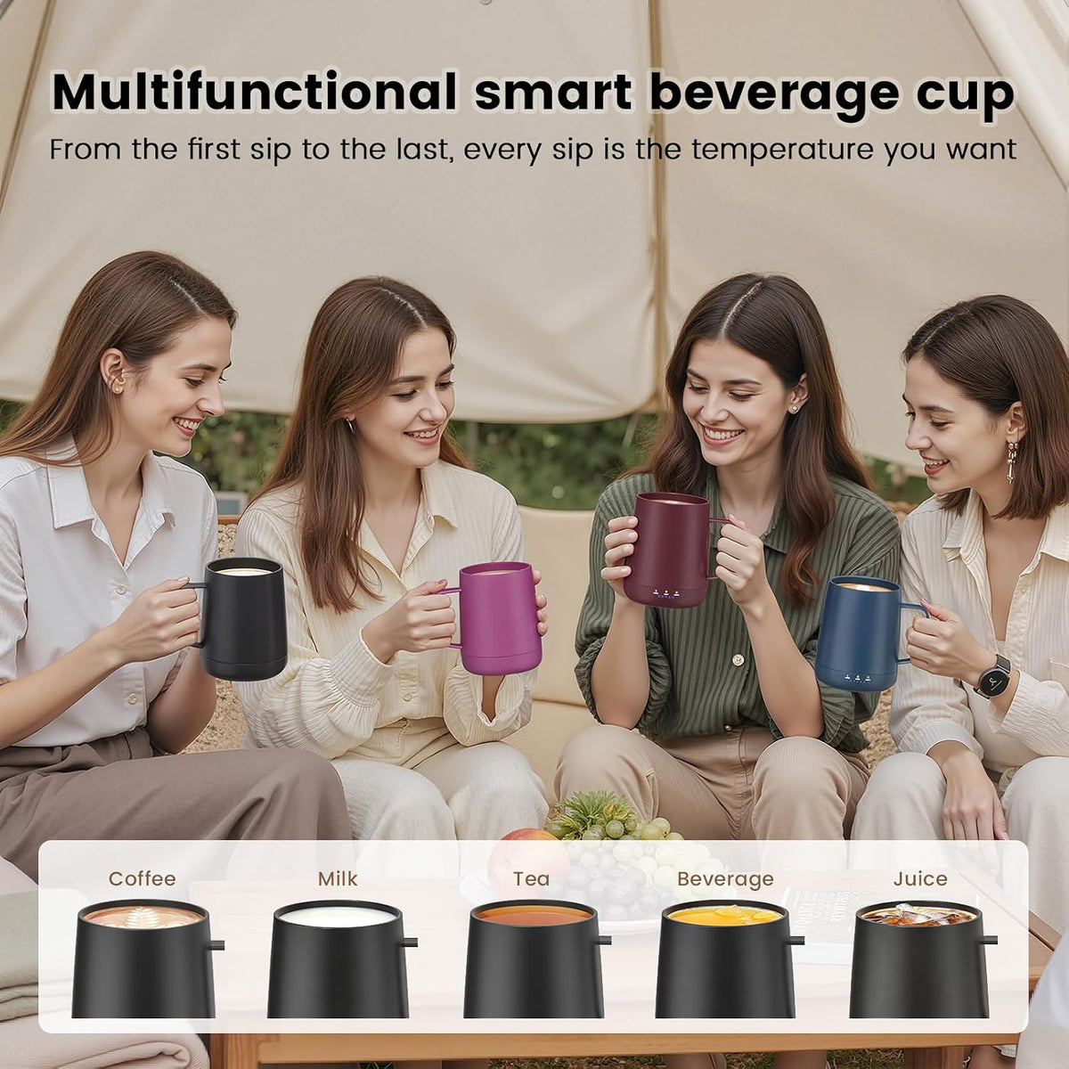 Smart Self Heating Coffee Mug,14oz Temperature Control Coffee Mug,Hot up to 1...