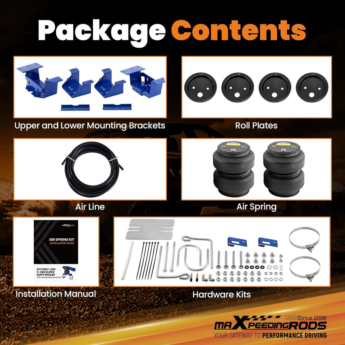 maXpeedingrods 5000 lbs Rear Air Suspension Bags Kit for GMC Sierra Chevrolet...