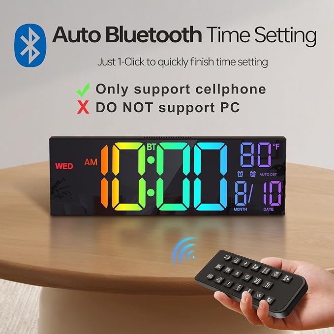 JALL 16.2" Large Digital Wall Clock