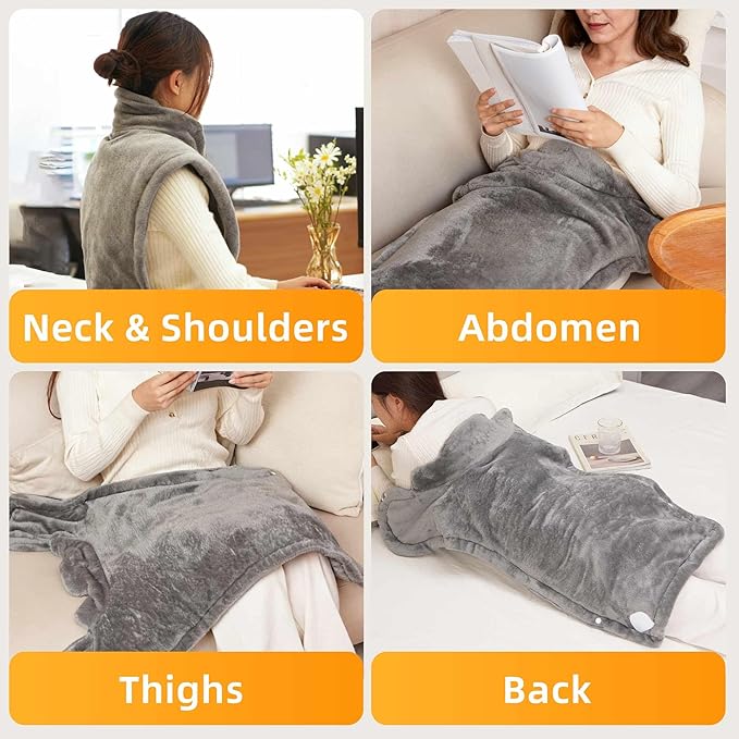 RAINOVA Heating Pad for Neck, Back and Shoulders, Electric Heat Pad for Pain