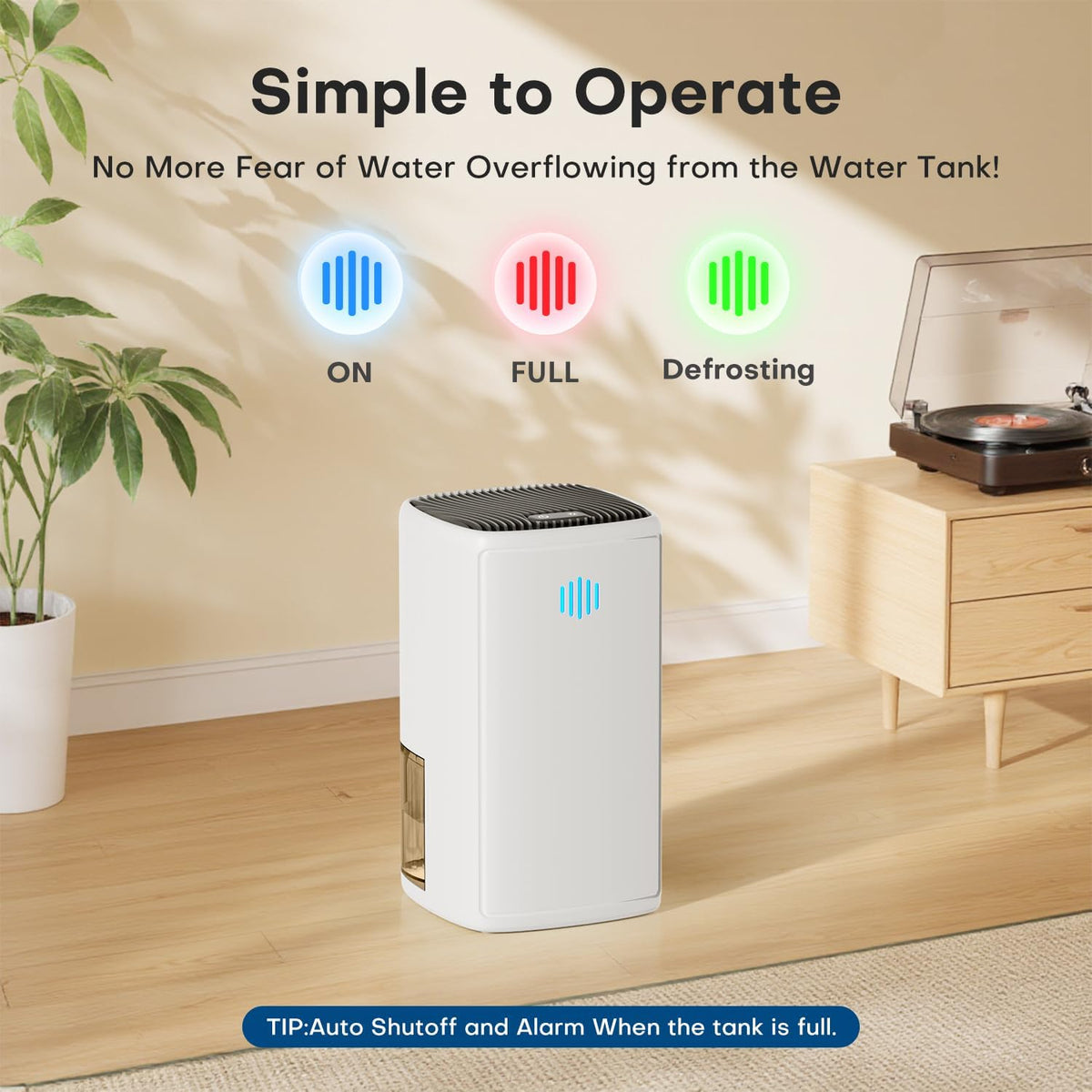 TABYIK Small Dehumidifier,38OZ,Energy Saving for Bedroom, Bathroom, Closet