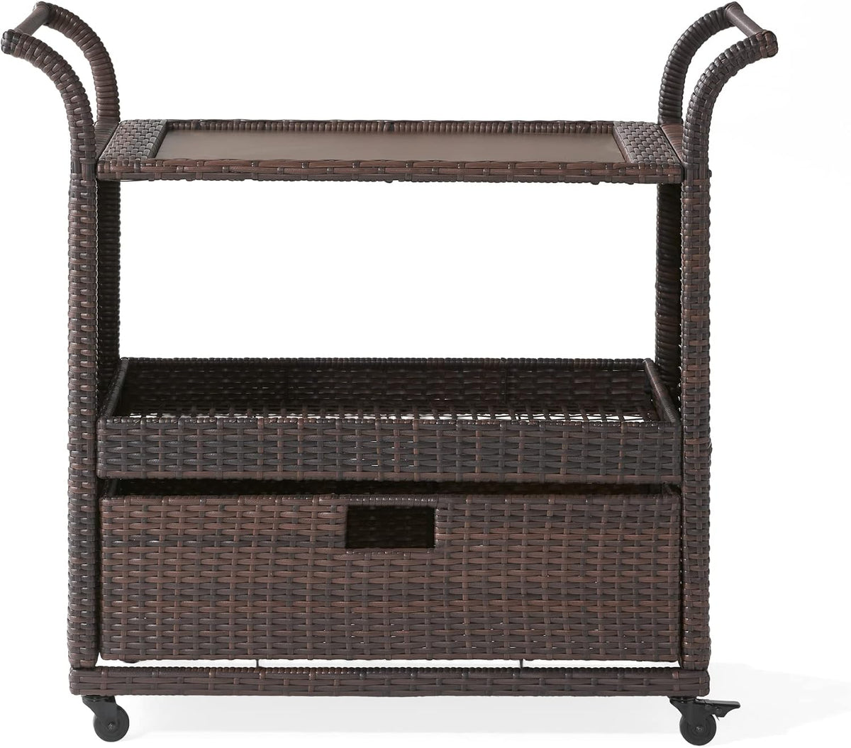 Christopher Knight Home Corona Outdoor Wicker Bar Table Cart, Multibrown