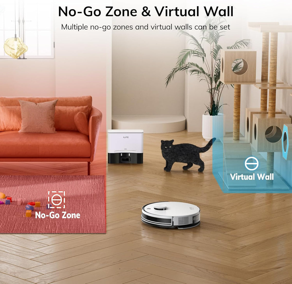 ILIFE A30 Pro Robot Vacuum and Mop,10000Pa Max Suction, Self-Emptying