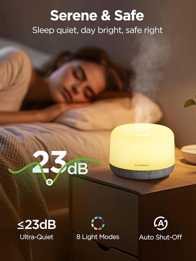 InnoGear Aromatherapy Diffuser & 10 Essential Oils Set, 500ml Essential Oil