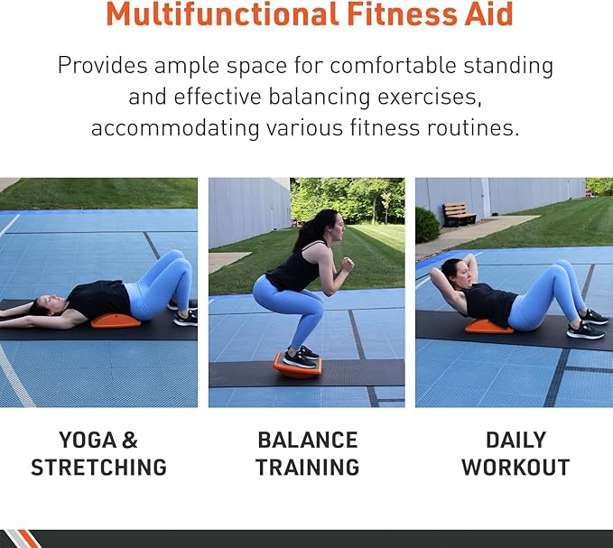 Body Sport Rocker Board for Balance Training, Standing Desk, Physical Therapy...