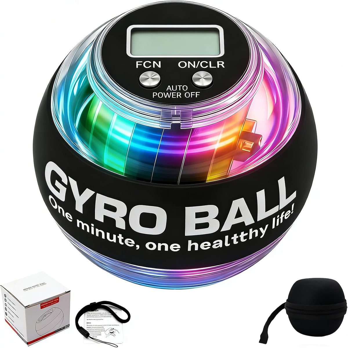 EXBEPE Gyro Ball with Counter,LED Light Power Wrist Hand Exerciser