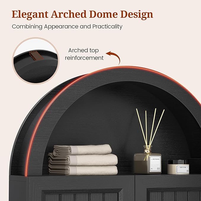 Arched Bathroom Wall Cabinet, 27.4 x 36.4'' Over The Toilet Cabinet