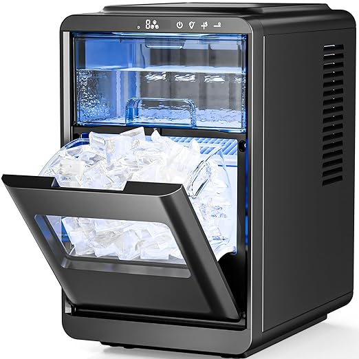 Antarctic Star Crescent Ice Maker, Slow-Melting Countertop Ice Maker, 27 Lbs/24H
