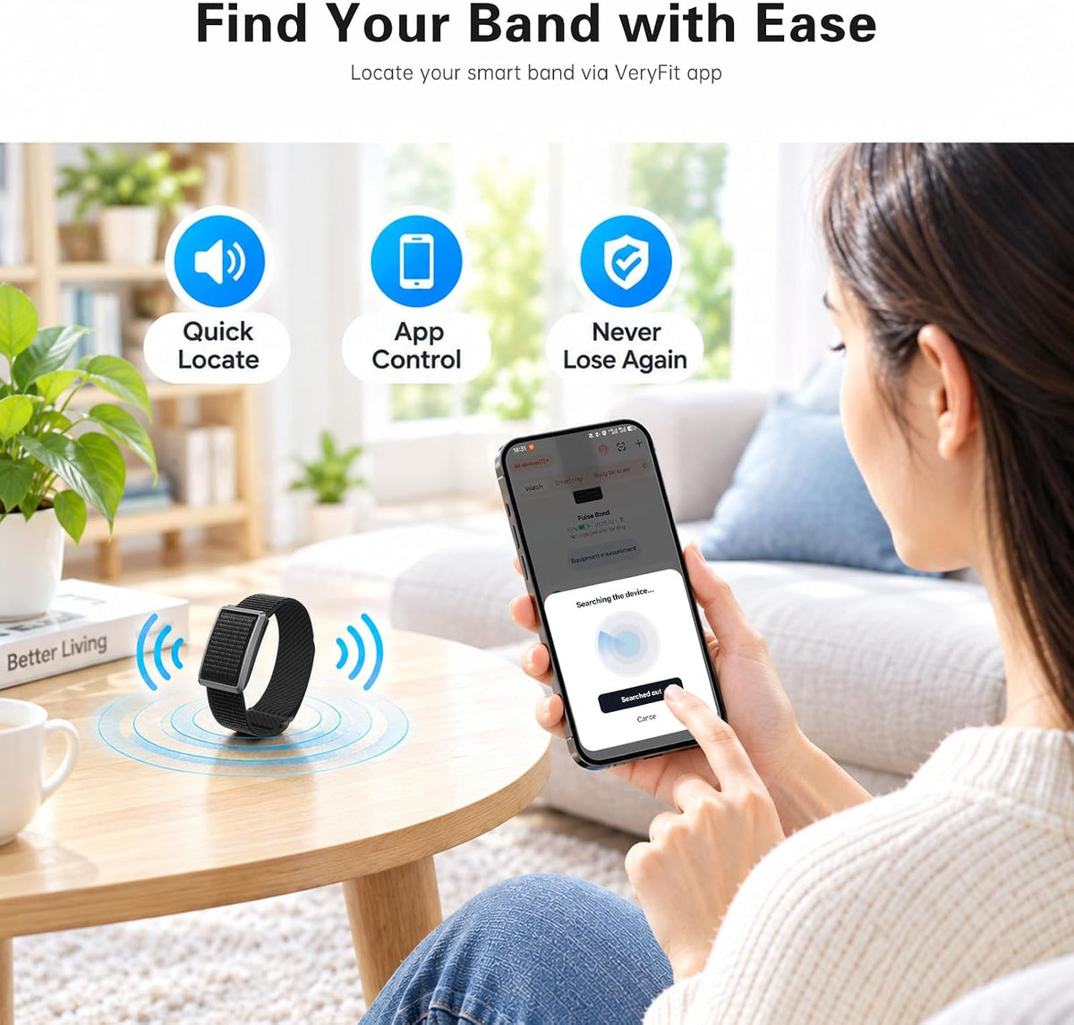 Screenless Fitness Trackers, Smart Band for Men Women with Bluetooth 6.0