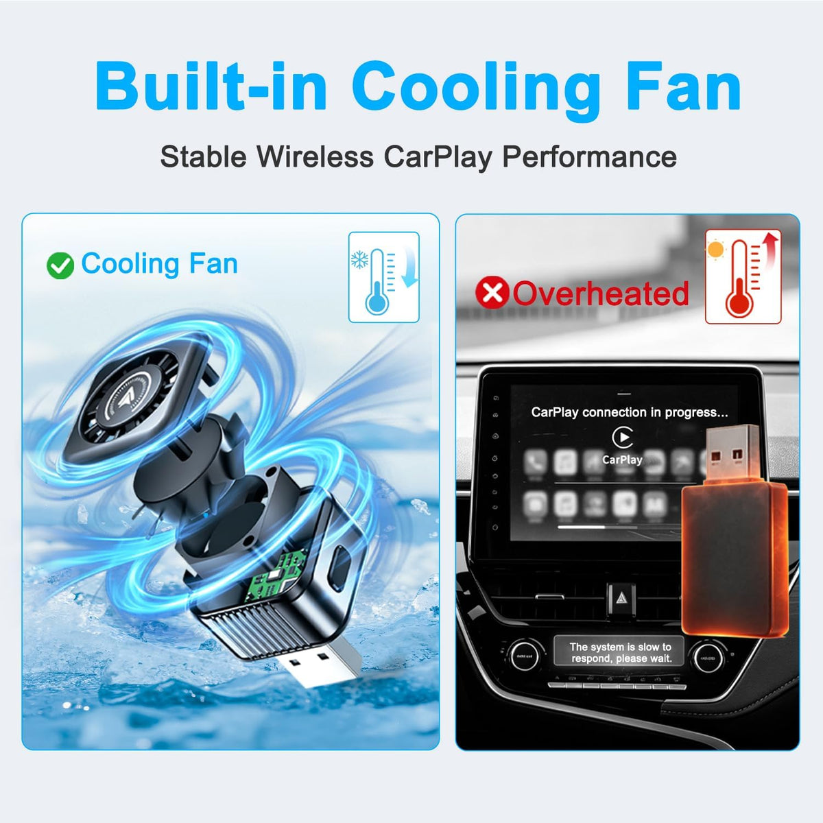 Wireless Carplay Adapter, Bluetooth Carplay Wireless Adapter Car Play
