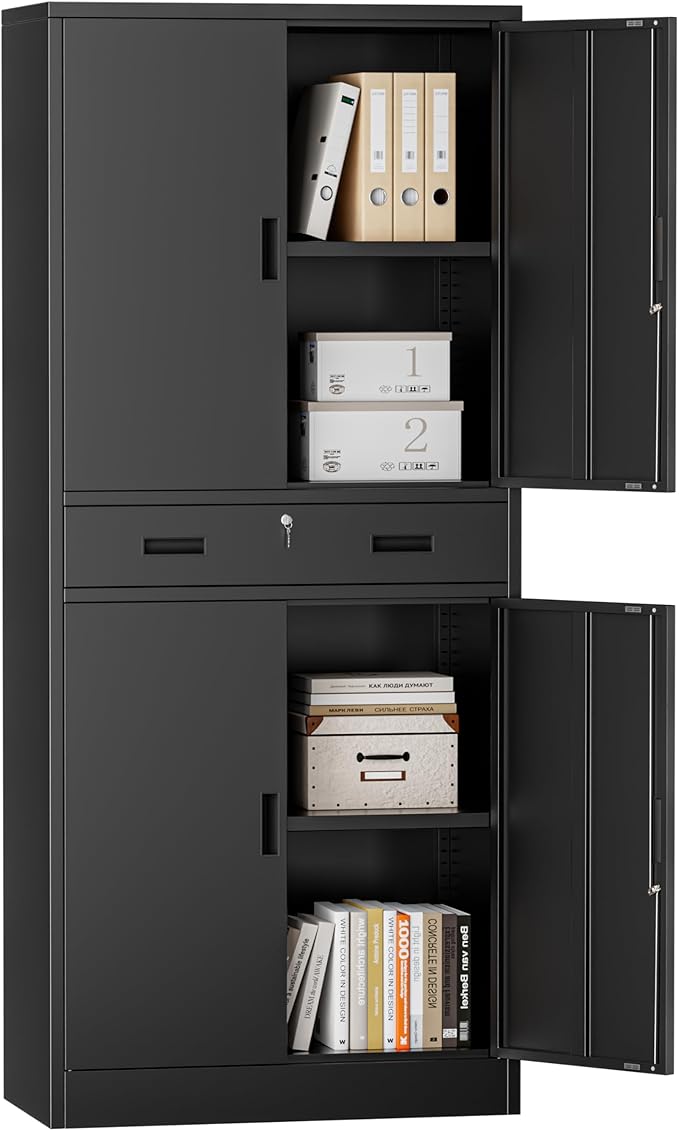 Metal Storage Cabinets with 1Drawer, Steel Storage File Cabinet