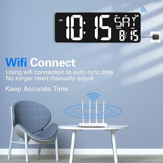 XREXS 16.5 in Large Display Wall Clock