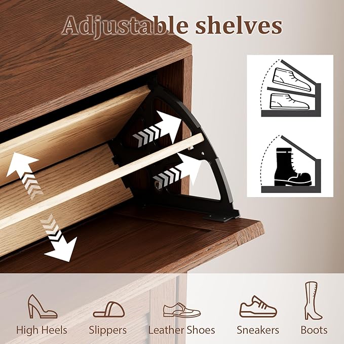 KungFuWood 31.4 W Soild Wood Shoe Storage Cabinet