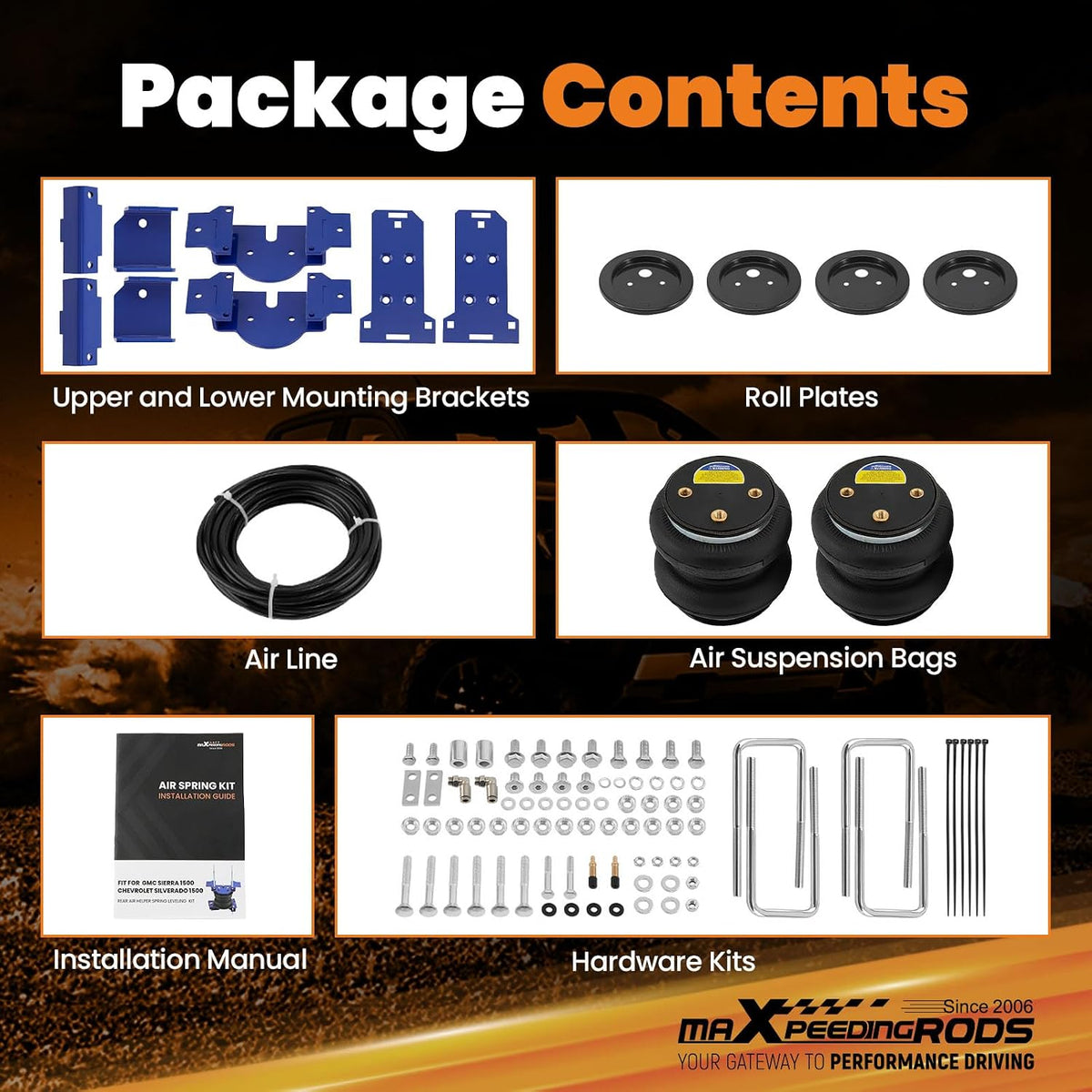 maXpeedingrods Air Suspension Bag Kit for Chevy Silverado 1500 2019-2026