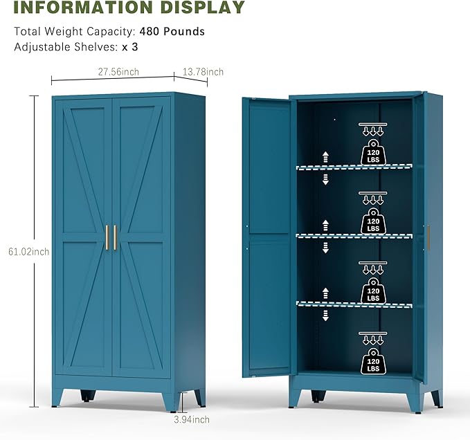 COFaR Home Farmhouse Storage Cabinet