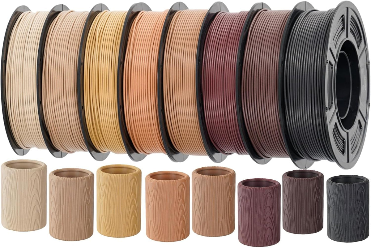 Wood PLA 3D Printer Filament Bundle, Over 30% Real Wood Fiber
