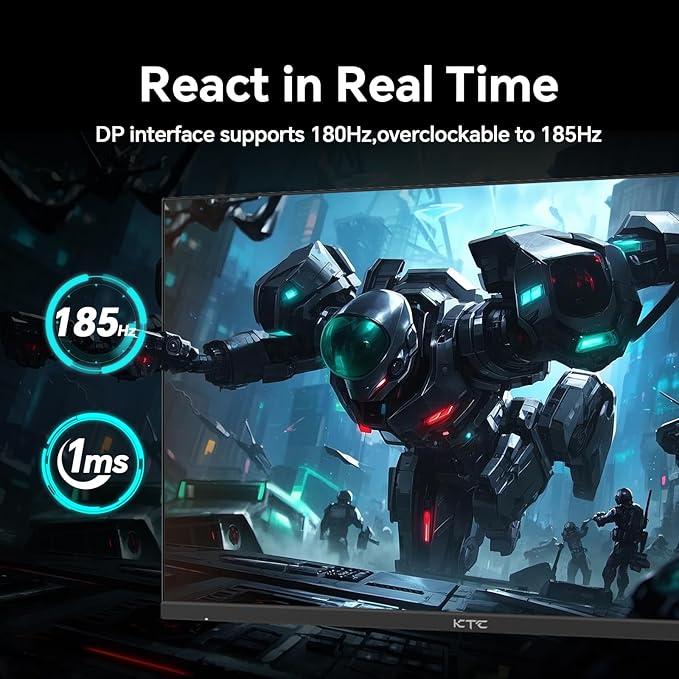 KTC 24 inch Gaming Monitor QHD 180Hz, Fast IPS 1440p Computer Monitor,