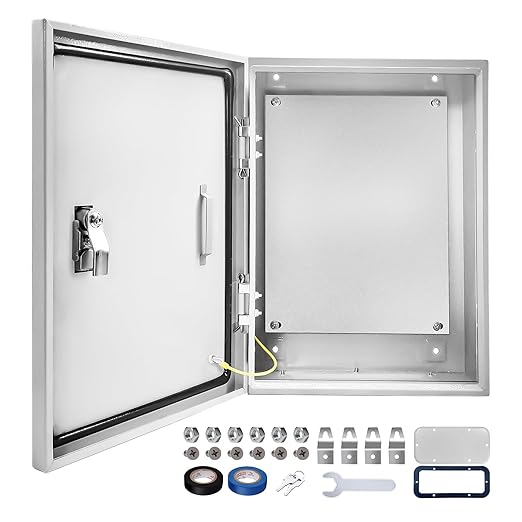Outdoor Electrical Box 20 x 12 x 10''D NEMA 4X Enclosure Steel Box, W...