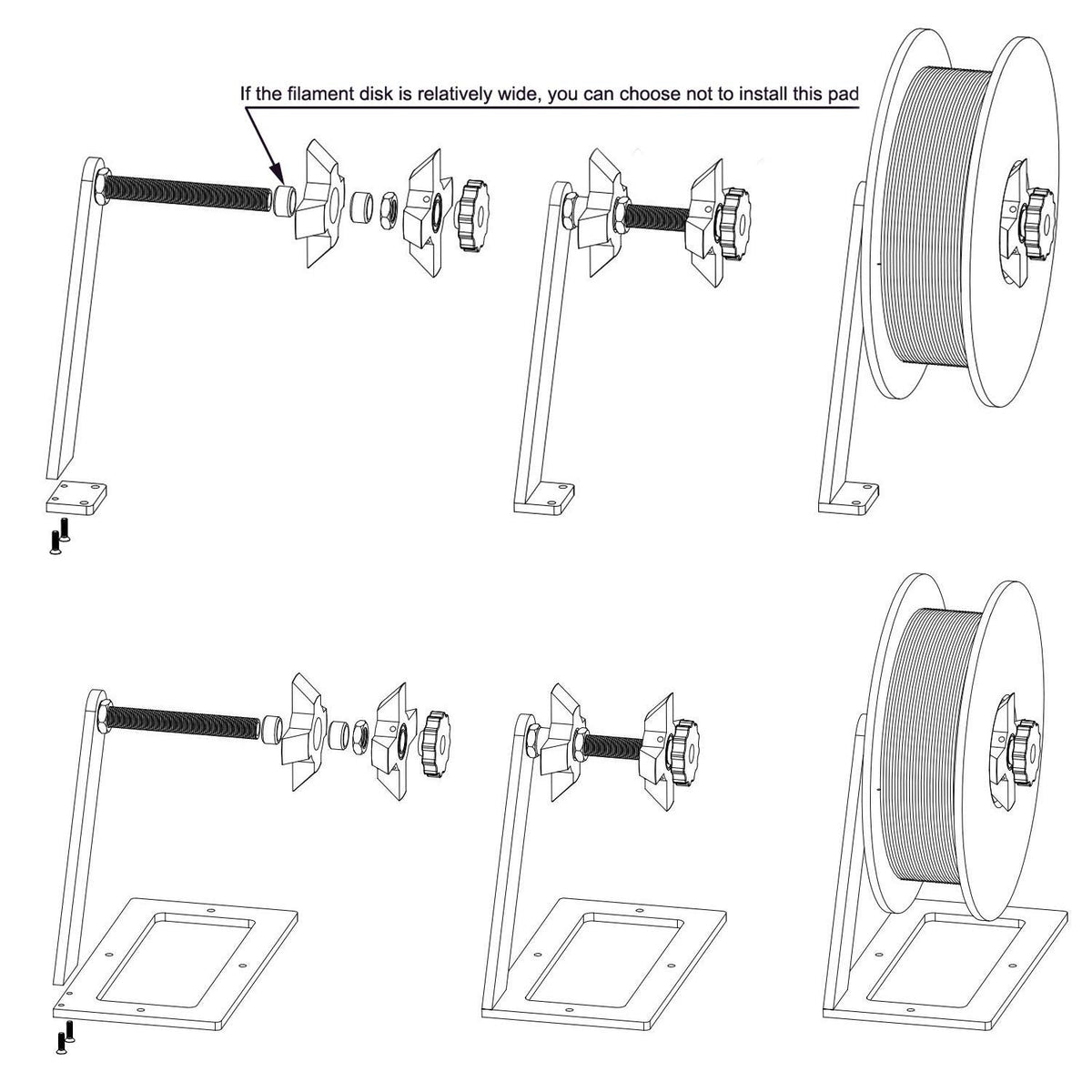 3D Printer Filament Holder Rotate Spool with Base Filament Mount Rack Bracket...