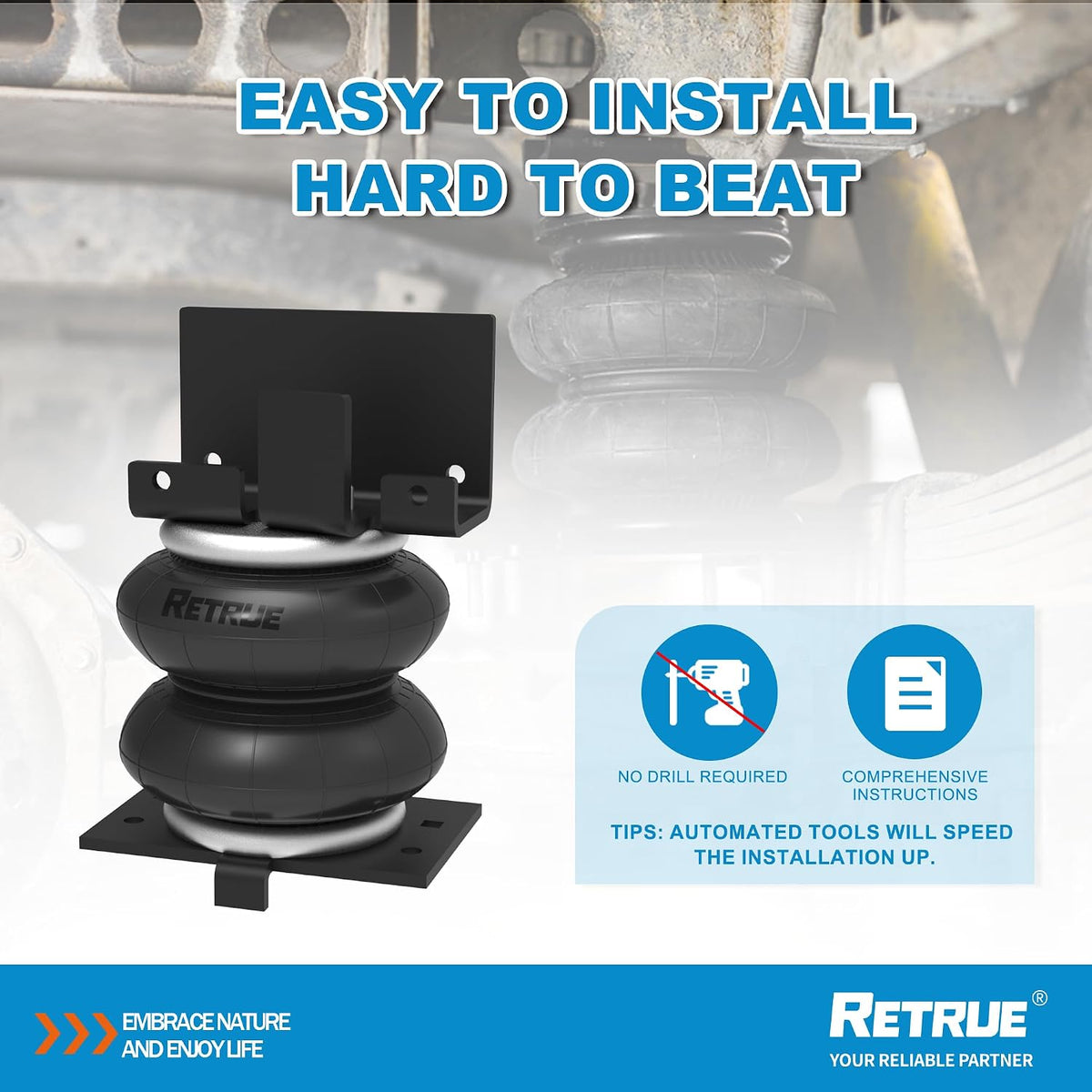 RETRUE Rear Air Bags Suspension Kit for 2014-2026 RAM 2500