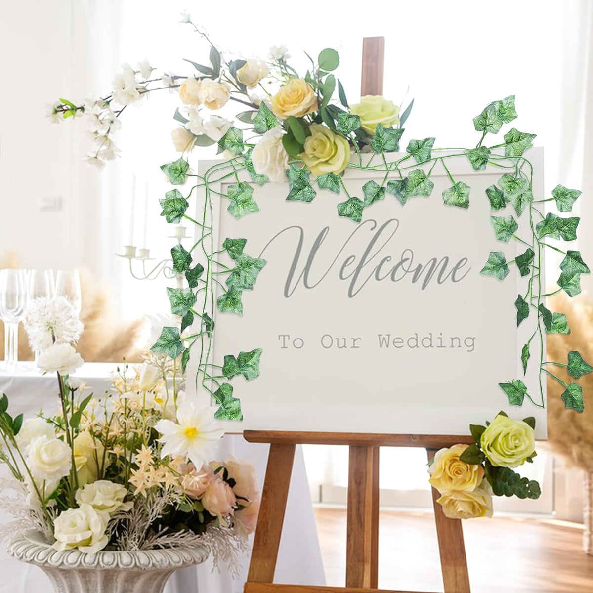 60Pcs 420ft Fake Ivy Vines, Hanging Greenery Fake Vines for Bedroom