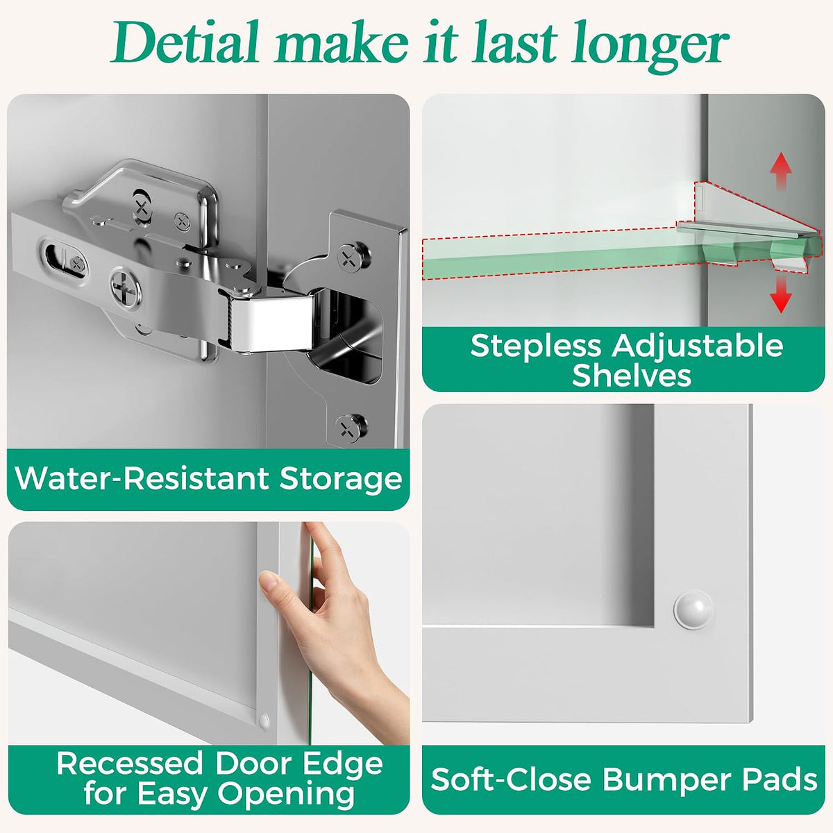 Medicine Cabinet Mirror,Bathroom Mirror with Storage 16x24 in