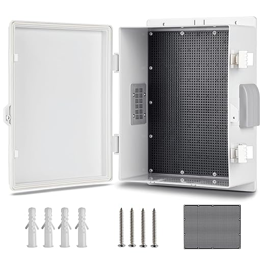 Outdoor Waterproof Electrical Junction Box, ABS Water Resistant Enclosure