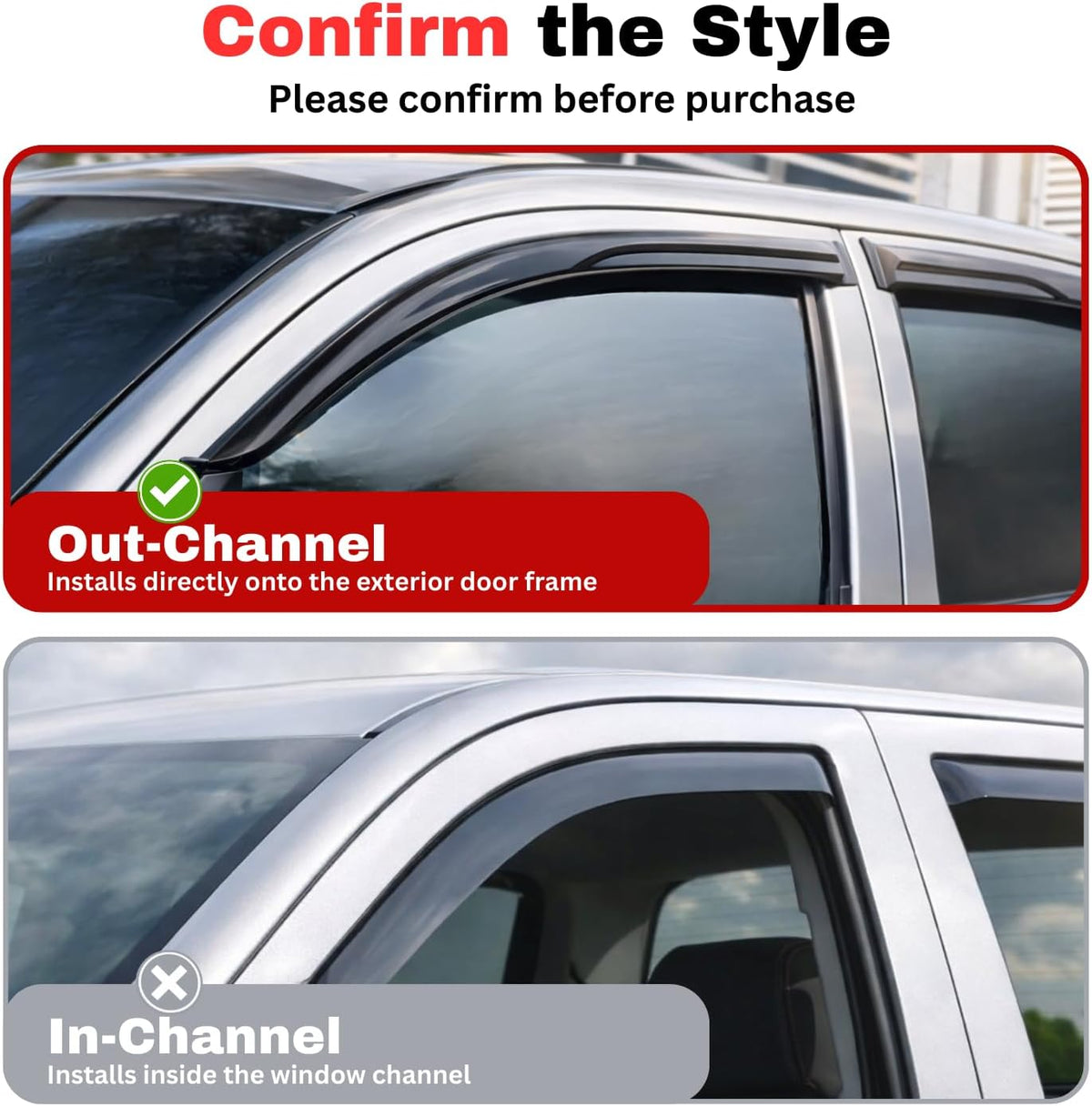 Rain Guards Window Visors for 2016-2021 Honda Civic Sedan