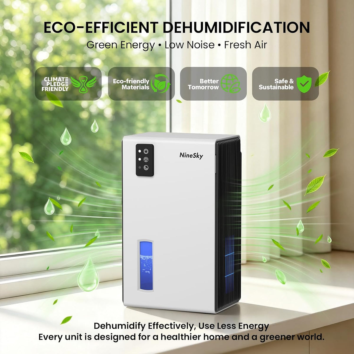 Dehumidifiers for Home, 1000 Sq Ft Dehumidifier with 95oz Tank Auto Shutoff