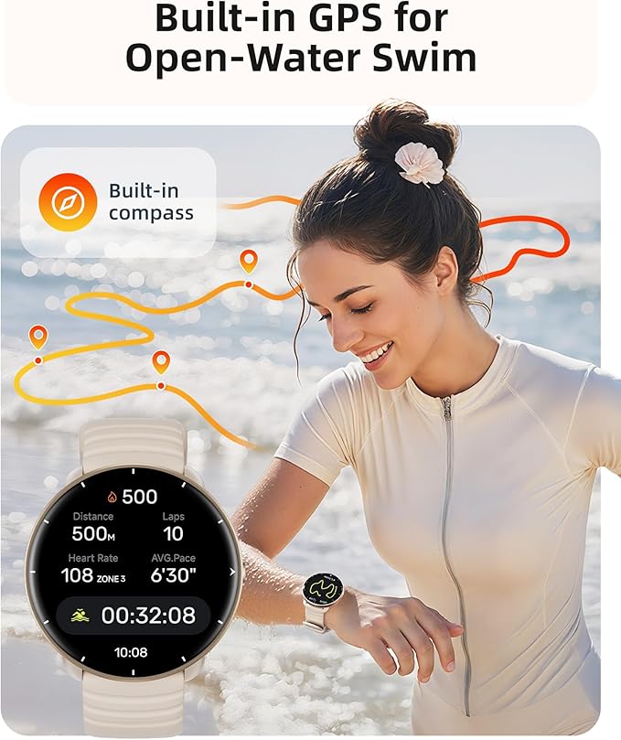 Parsonver Smart Watch for Swimming, 5ATM Waterproof Watch for Pool & Open...