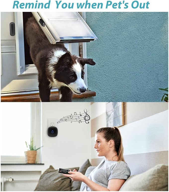 METAK Door Chime, Wireless Door Open Contact Sensor Alarm