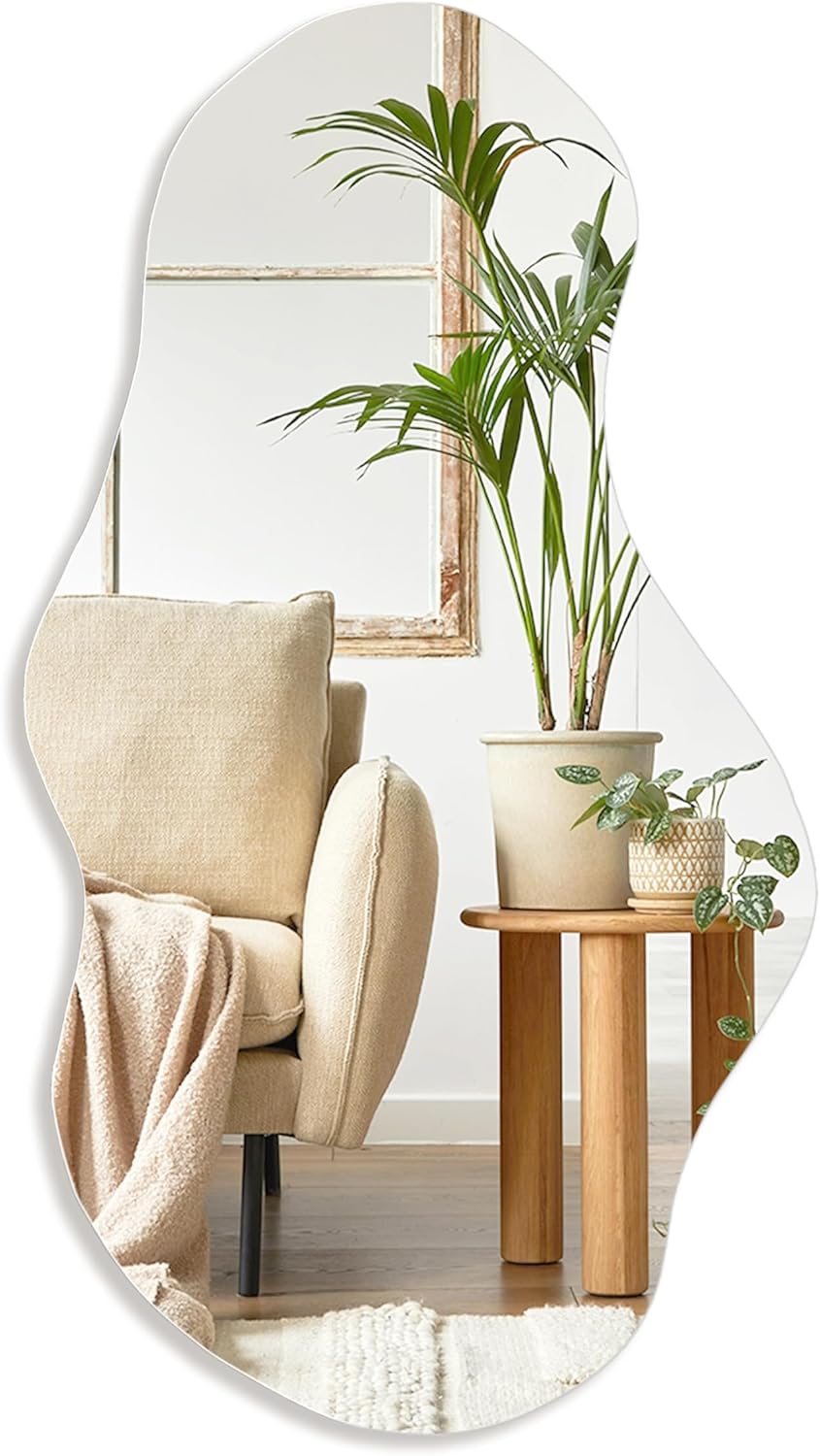 PERFNIQUE Irregular Wall Mirror Asymmetrical Mirror, 43''x24''...