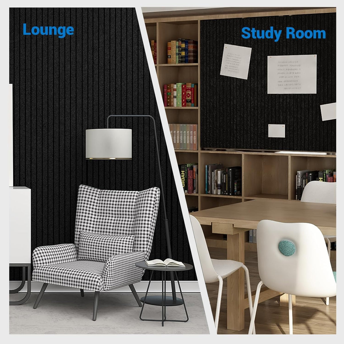 10 Pack 48x24 inch Acoustic Wall Panels-Black