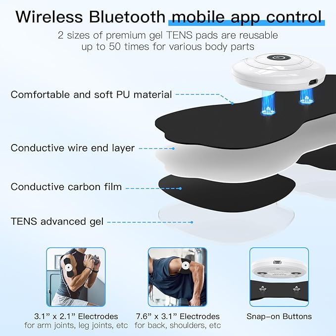 Wireless TENS & EMS Unit Back Pain Relief Massager