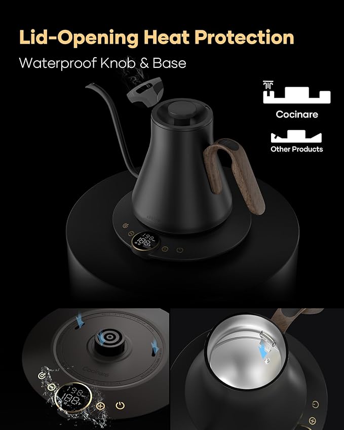 Cocinare FLOW B9 Gooseneck Electric Kettle, Precise Temperature Control