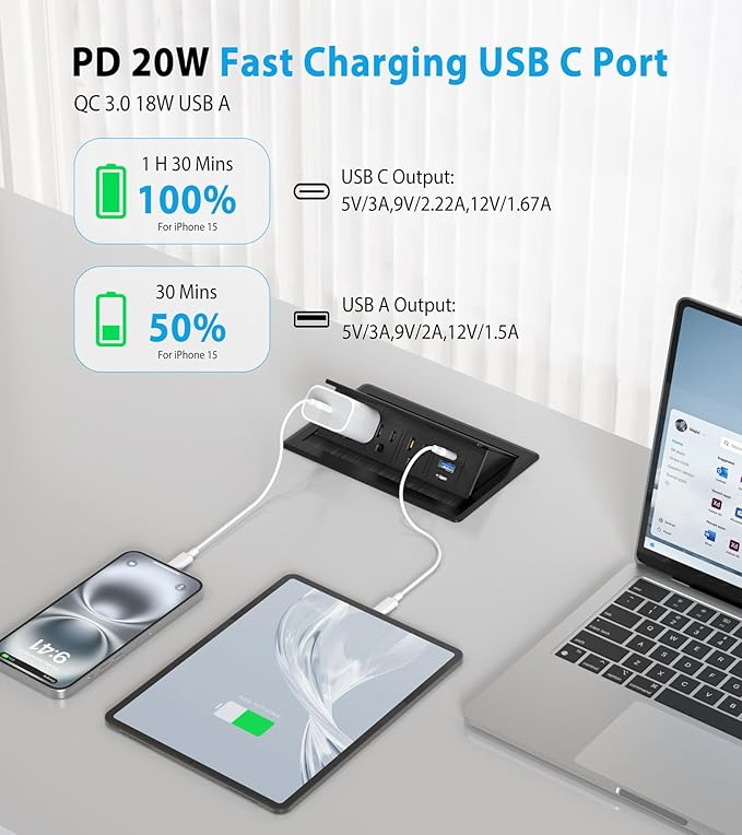 Recessed Conference Table Power Hub