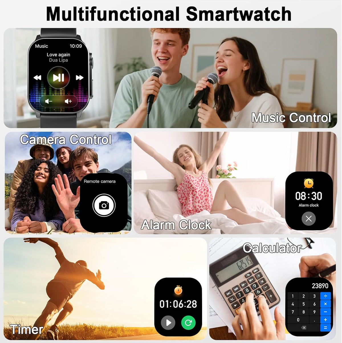 Smart Watch for Men,Bluetooth Answer/Make Calls, 2.01" AMOLED Curved Screen