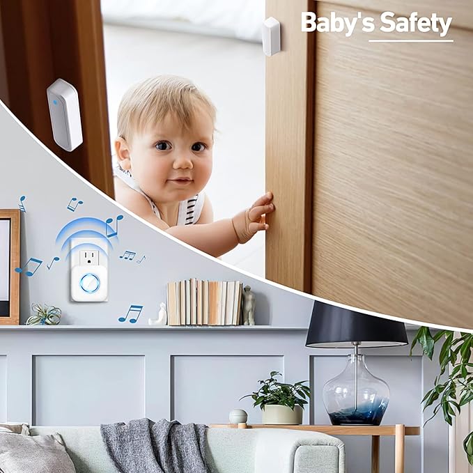 Door Chime, Satisure Wireless Door Open Contact Sensor Alarm Chime