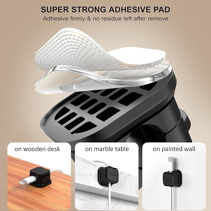 48 Pack Magnetic Cable Clip Organizer Cord Holder, Picozon Adhesive Cable