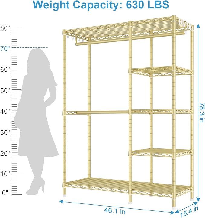 Ulif F2 Clothes Rack, 5 Tiers Heavy Duty Garment Rack