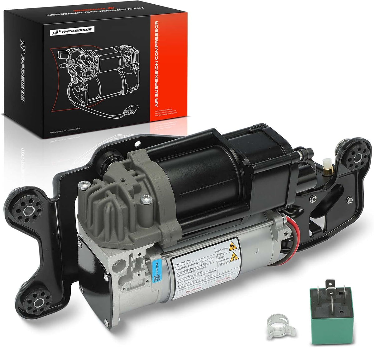 A-Premium Air Suspension Compressor Pump with Bracket Compatible with BMW