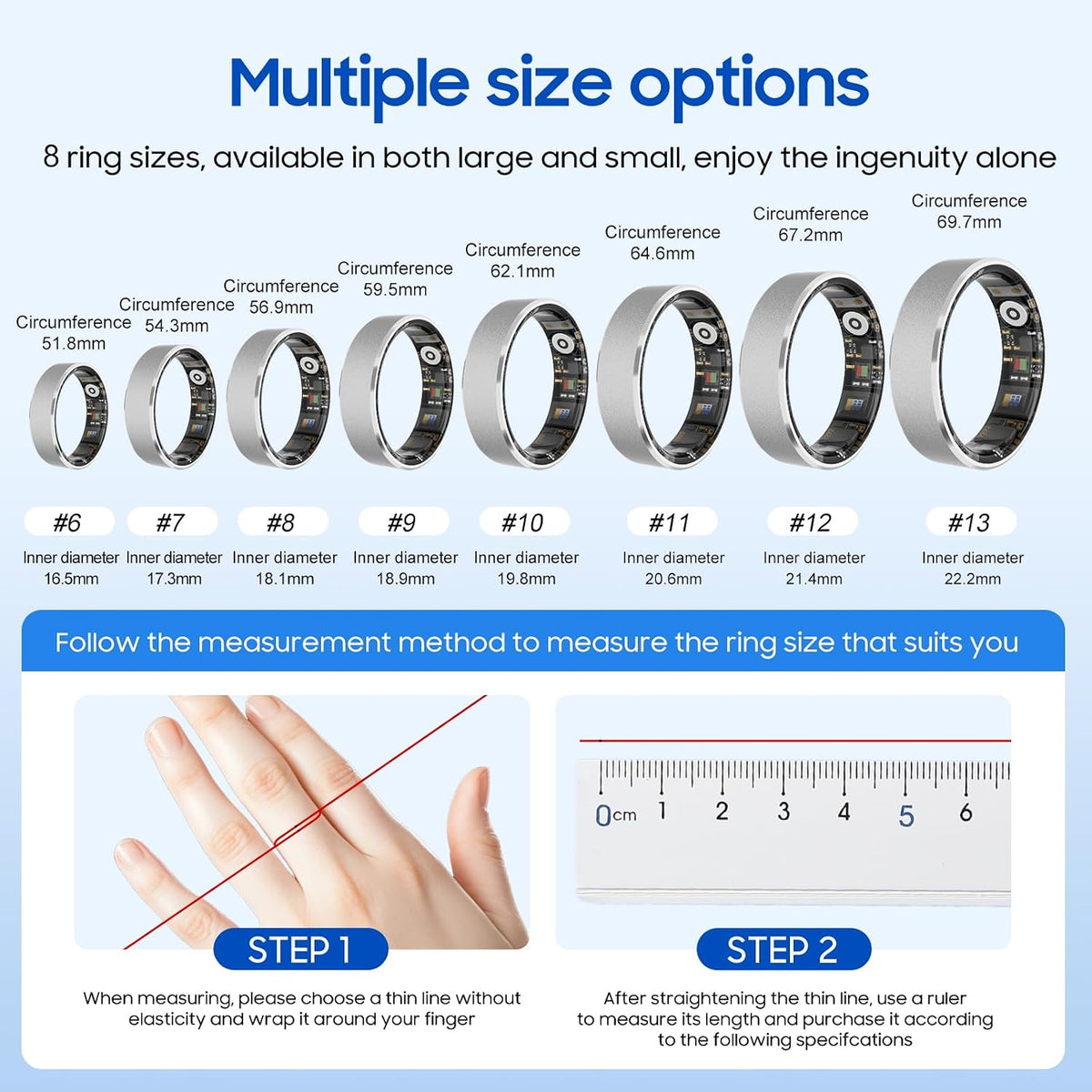 Smart Health Ring, Featuring Stress and Sleep Monitoring Functions, Compatibl...