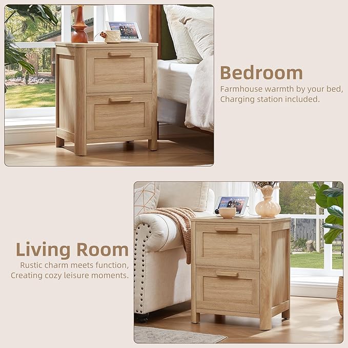Joaxswe Farmhouse Nightstand