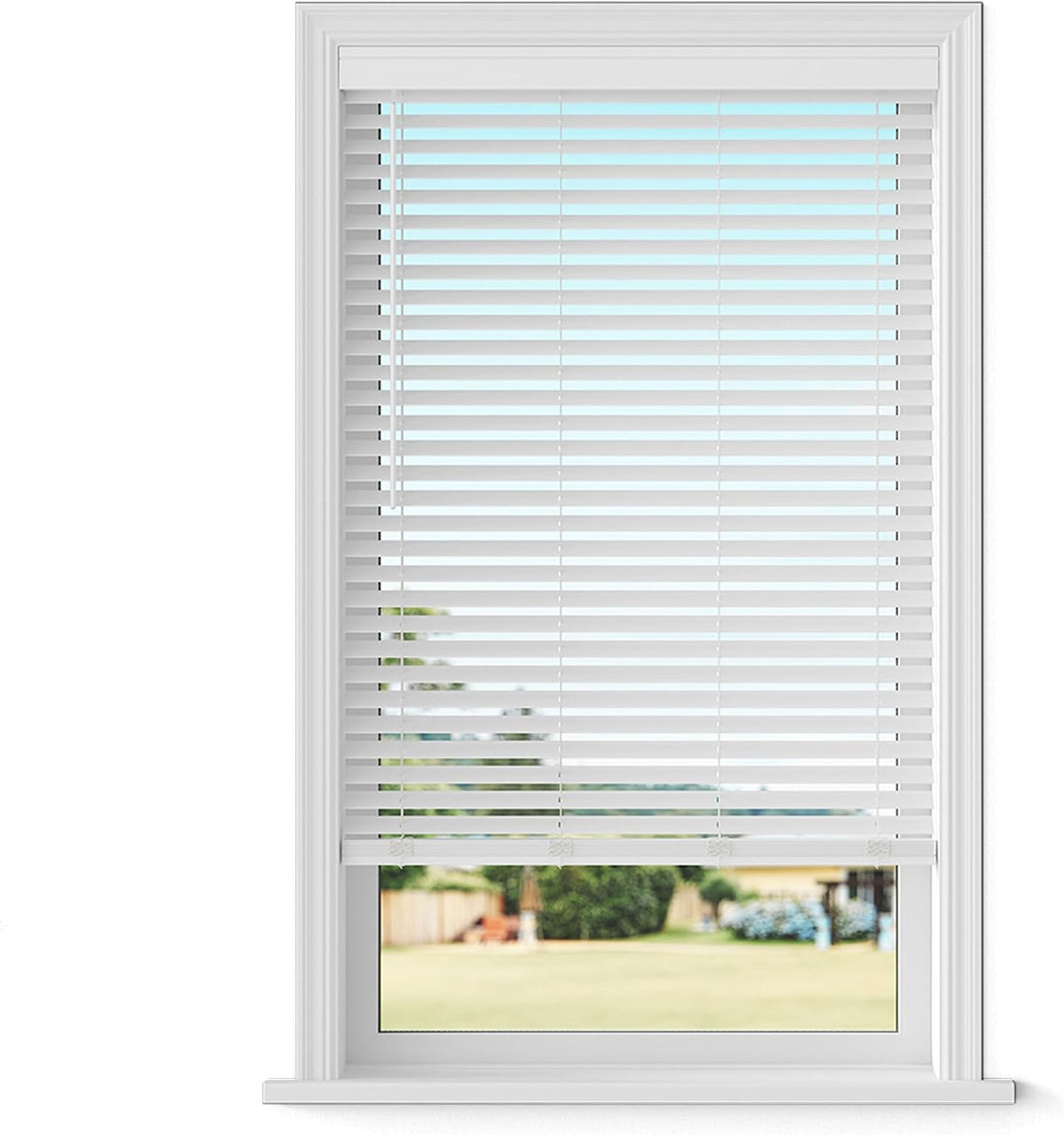 Lumino 2" Faux Wood Blinds - Smooth Slat, 36" W x 60" L White ...