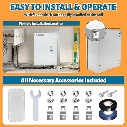 Outdoor Electrical Box 24 x 16 x 12''D NEMA 4X Enclosure Steel Box, W...
