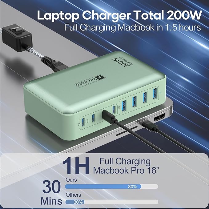 8-Port Multiple Charger Station 200W
