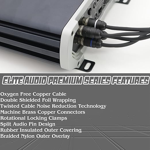 Elite Audio Premium Series 15ft. 6-Channel Car Audio RCA Cable – Double Shielded