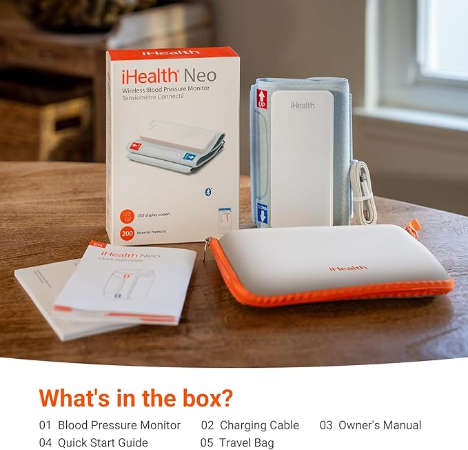 iHealth Neo Wireless Blood Pressure Monitor, Upper Arm Cuff, Ultra-Thin &