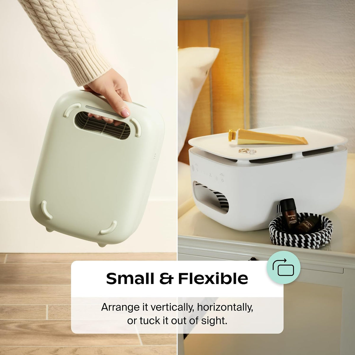 Canopy Bedside Air Purifier, HEPA-13, Traps Dust & Pollen, White Noise